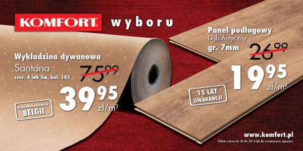 Promocja wiosenna wykładzin Komfort